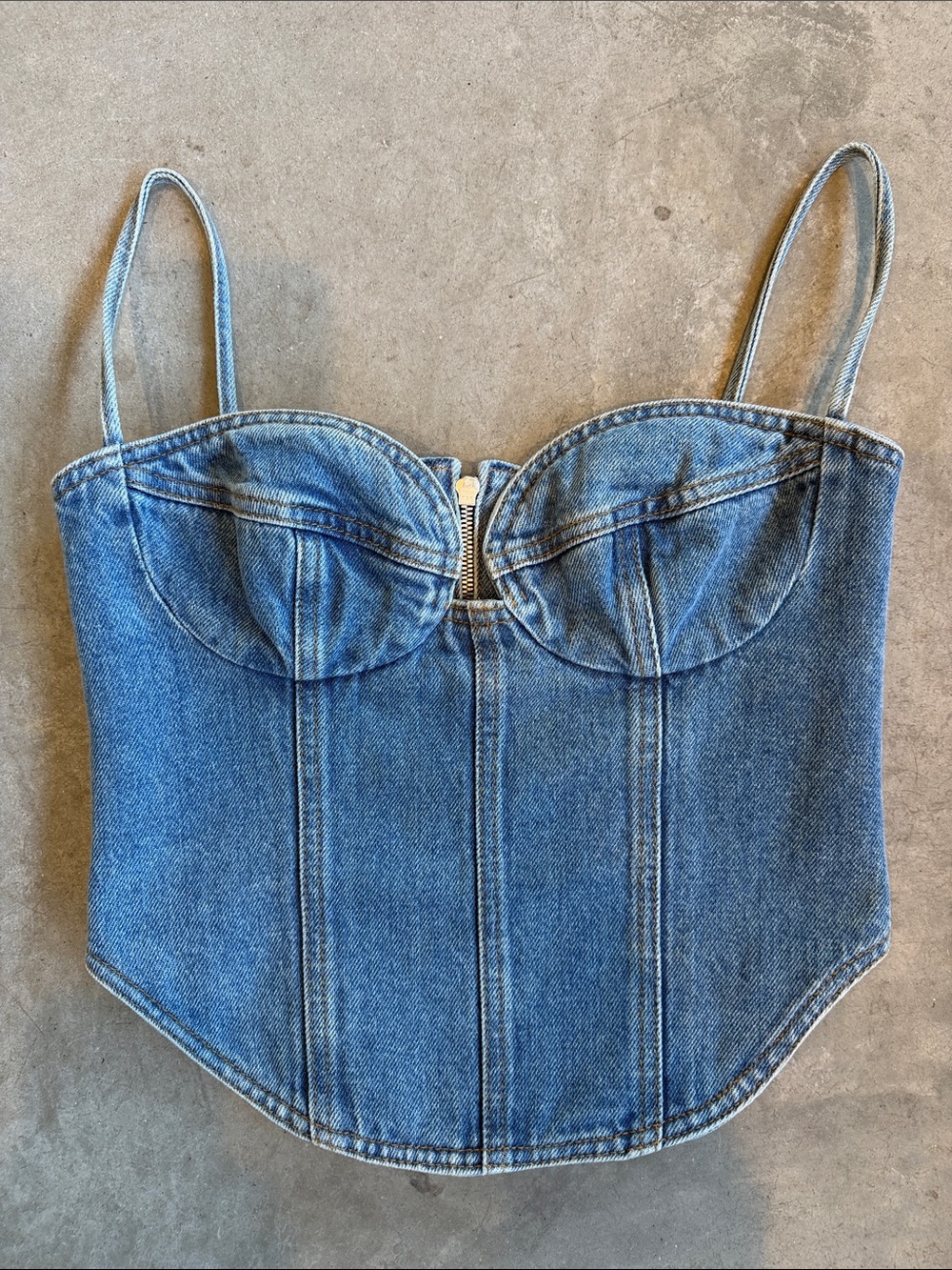 Magda Butrym Denim Bustier Corset Top - Blue